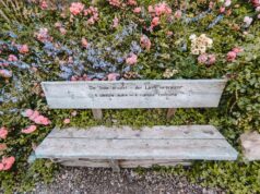 De Italiaanse begraafplaatsen – spiegels van een cultuur white wooden bench surrounded by pink and white flowers
